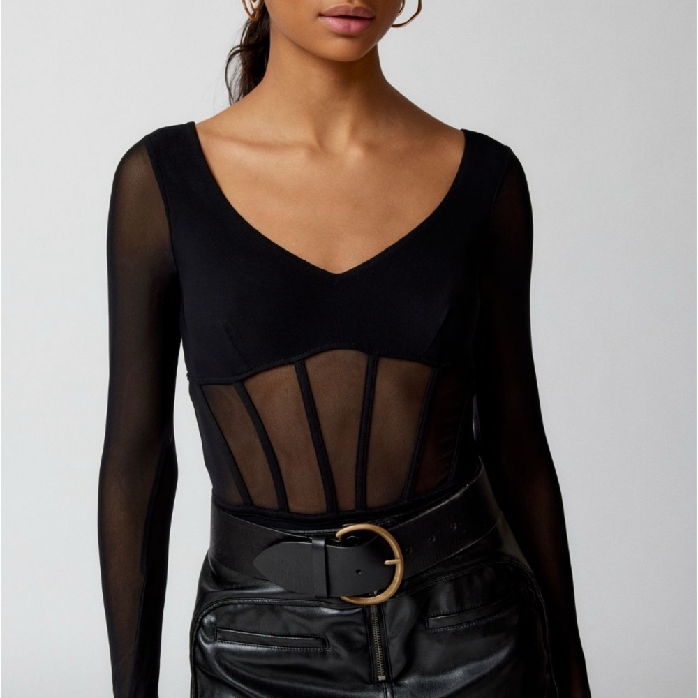 Out From Under Kiera Mesh Corset Bodysuit
